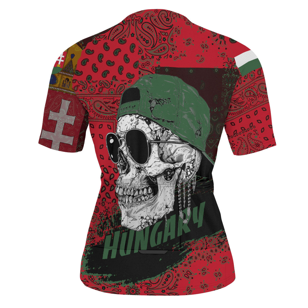 Hungary Men Cycling Jersey Paisley Flag And Skull Style 3