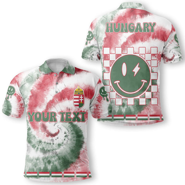 Hungary Polo Shirt Custom Tie Dye Style 1