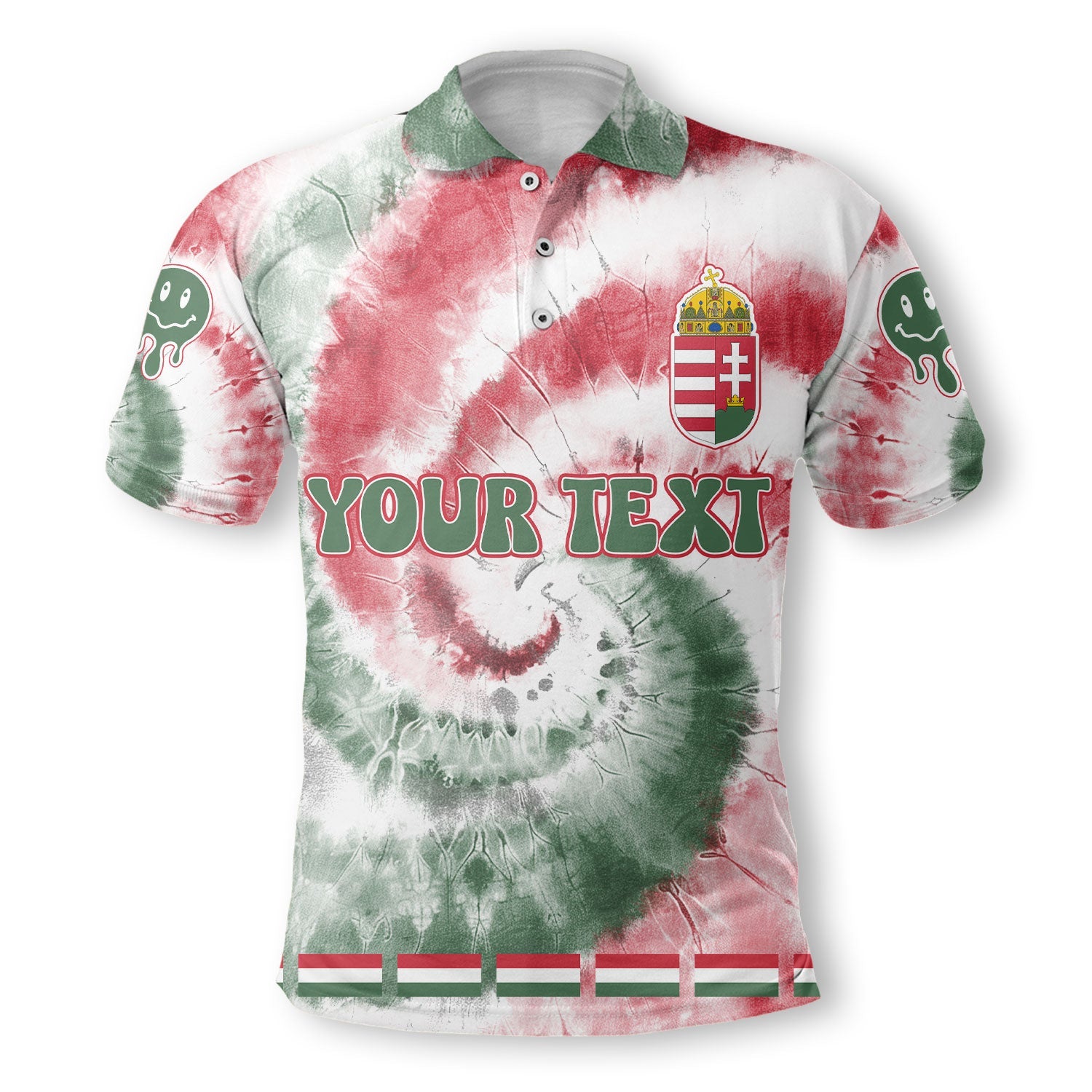 Hungary Polo Shirt Custom Tie Dye Style 2