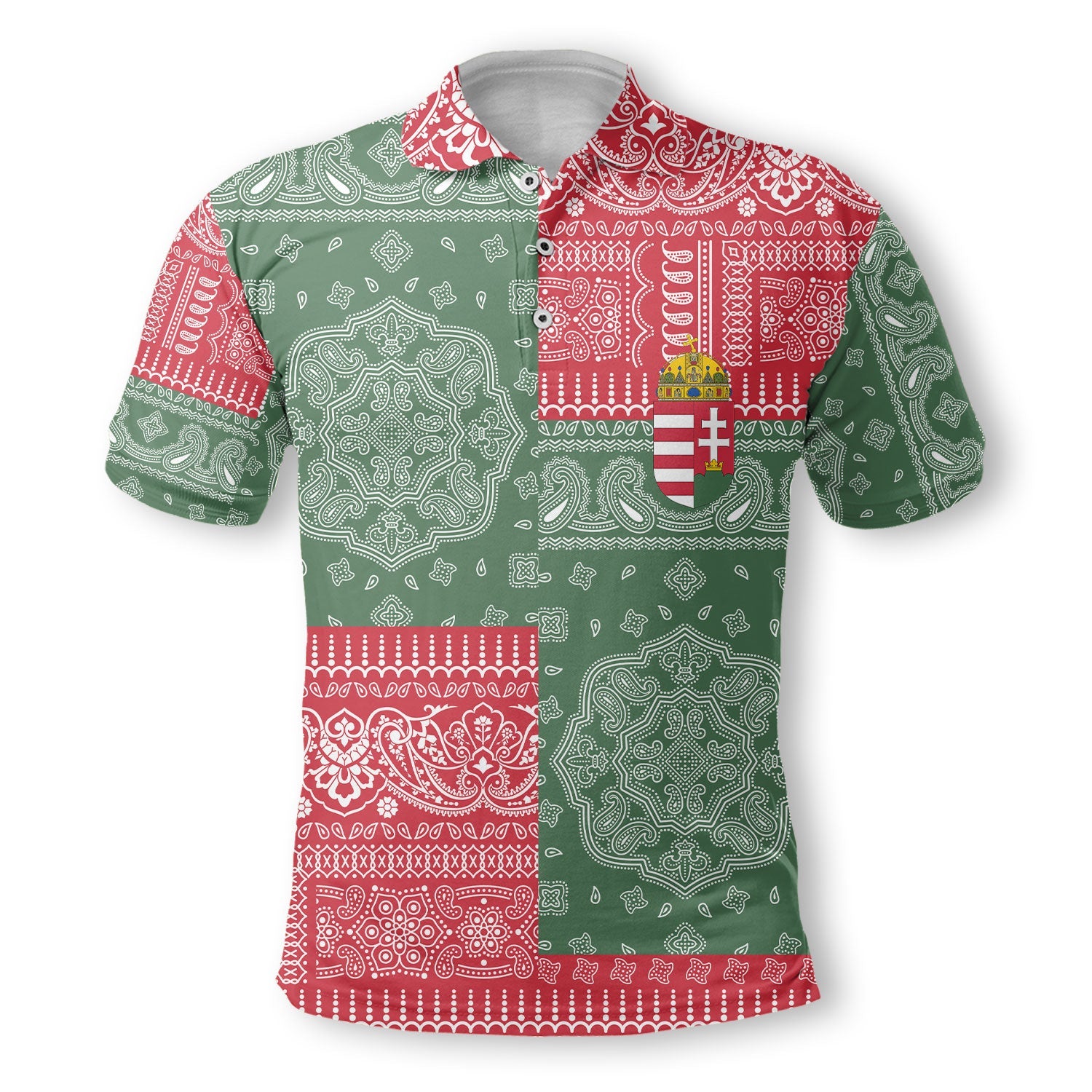 Hungary Polo Shirt Flag And Paisley Basic Style 2