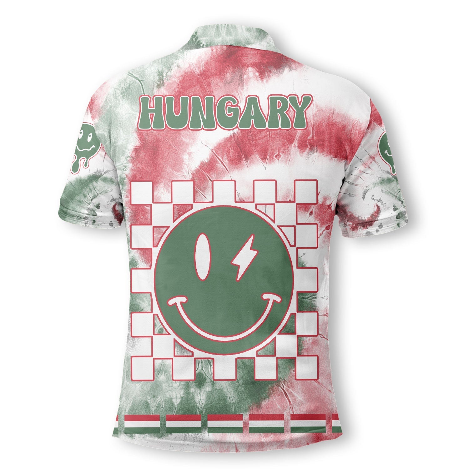 Hungary Polo Shirt Custom Tie Dye Style 3