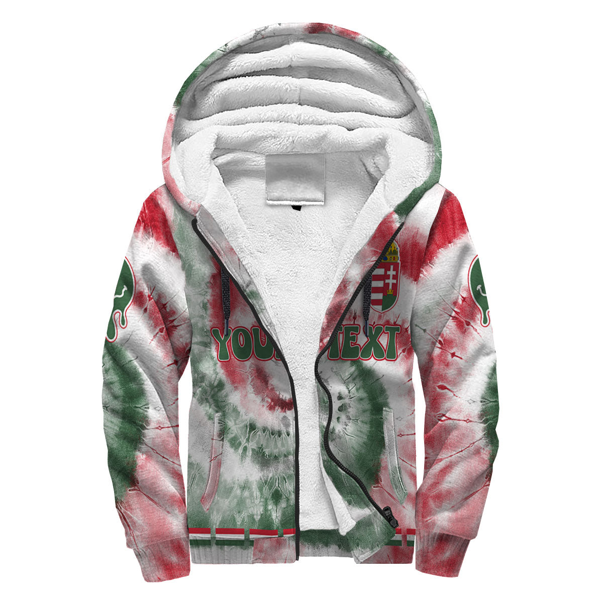 Hungary Sherpa Hoodie Custom Tie Dye Style 3