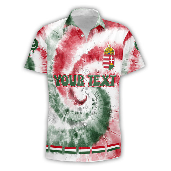 Hungary Short Sleeve Shirt Custom Tie Dye Style 1