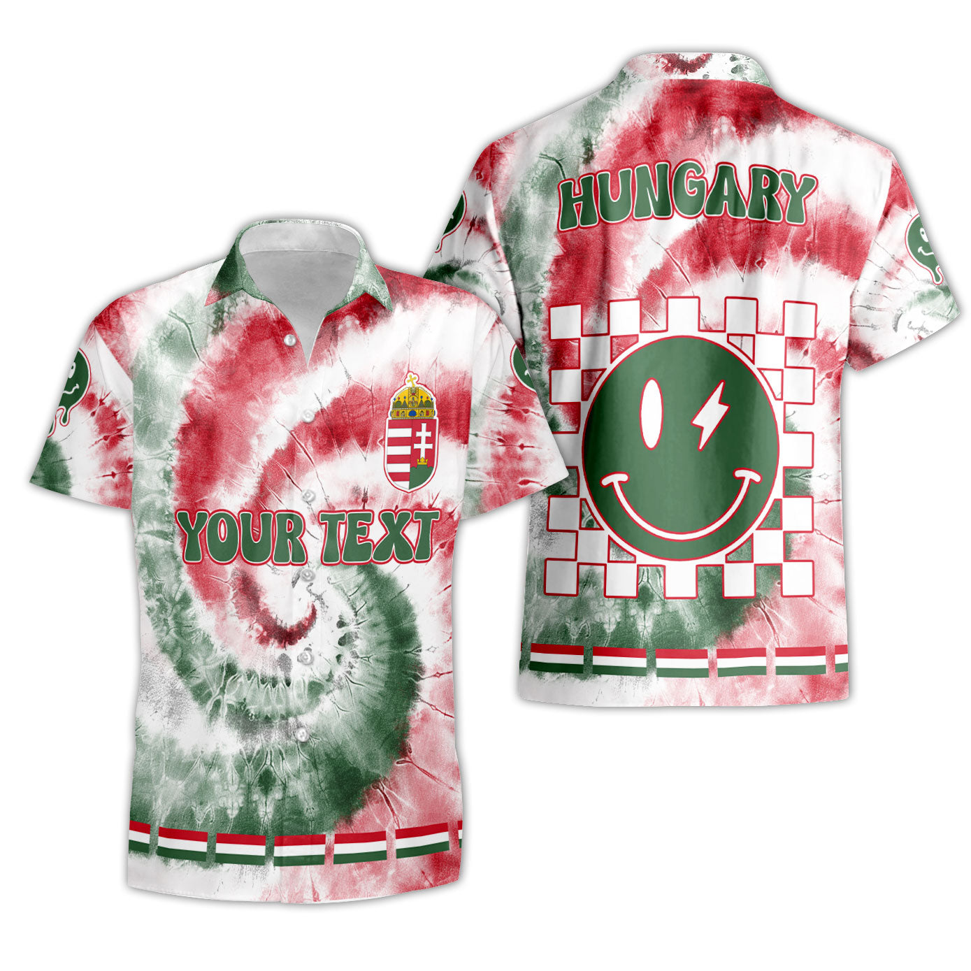 Hungary Short Sleeve Shirt Custom Tie Dye Style 3