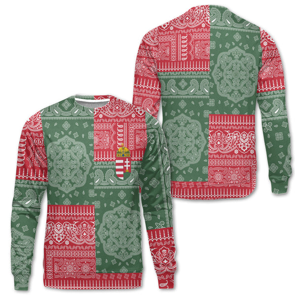 Hungary Sweatshirt Flag And Paisley Basic Style 1