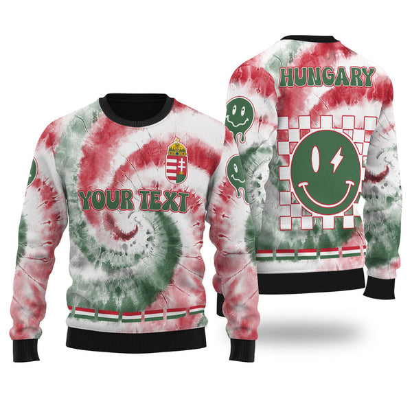 Hungary Ugly Sweater Custom Tie Dye Style 1