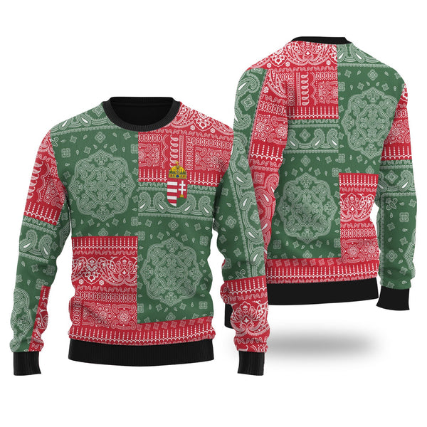 Hungary Ugly Sweater Flag And Paisley Basic Style 1