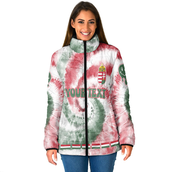 Hungary Women Padded Jacket Custom Tie Dye Style 1