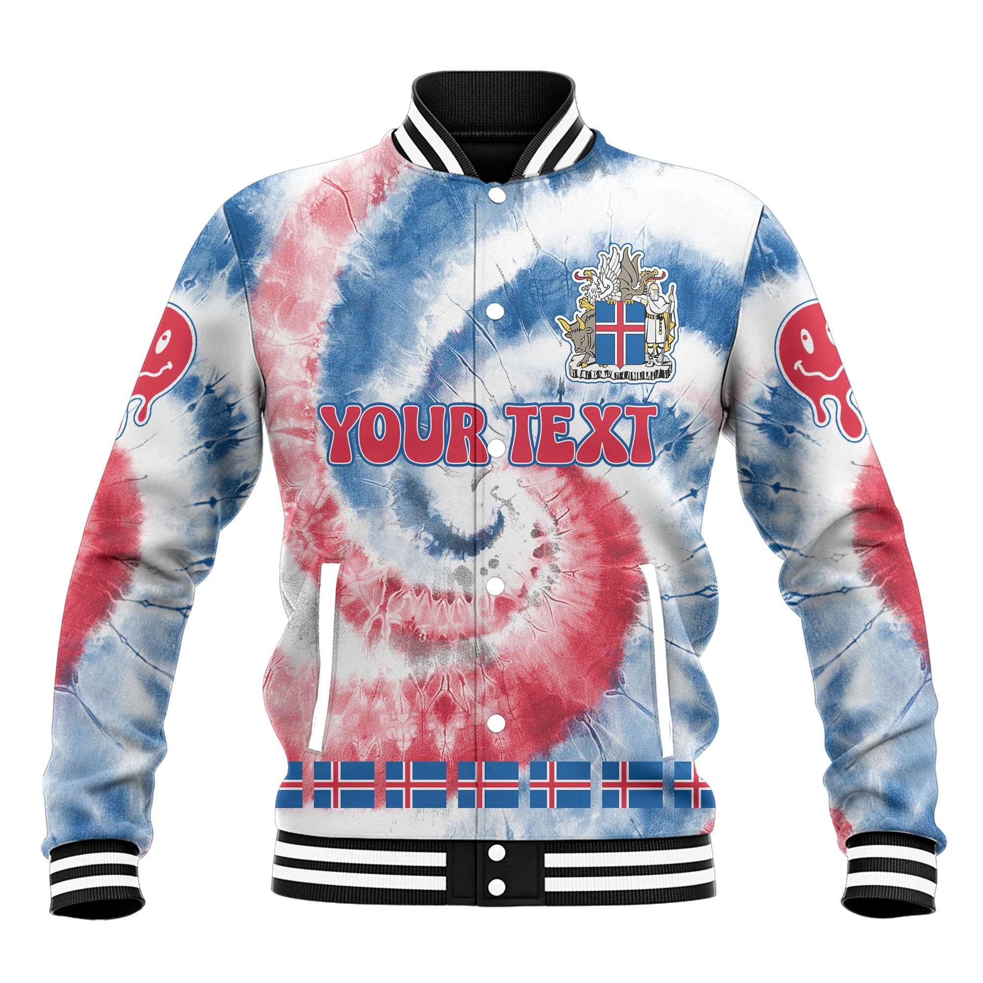 Iceland Baseball Jacket Custom Tie Dye Style 2