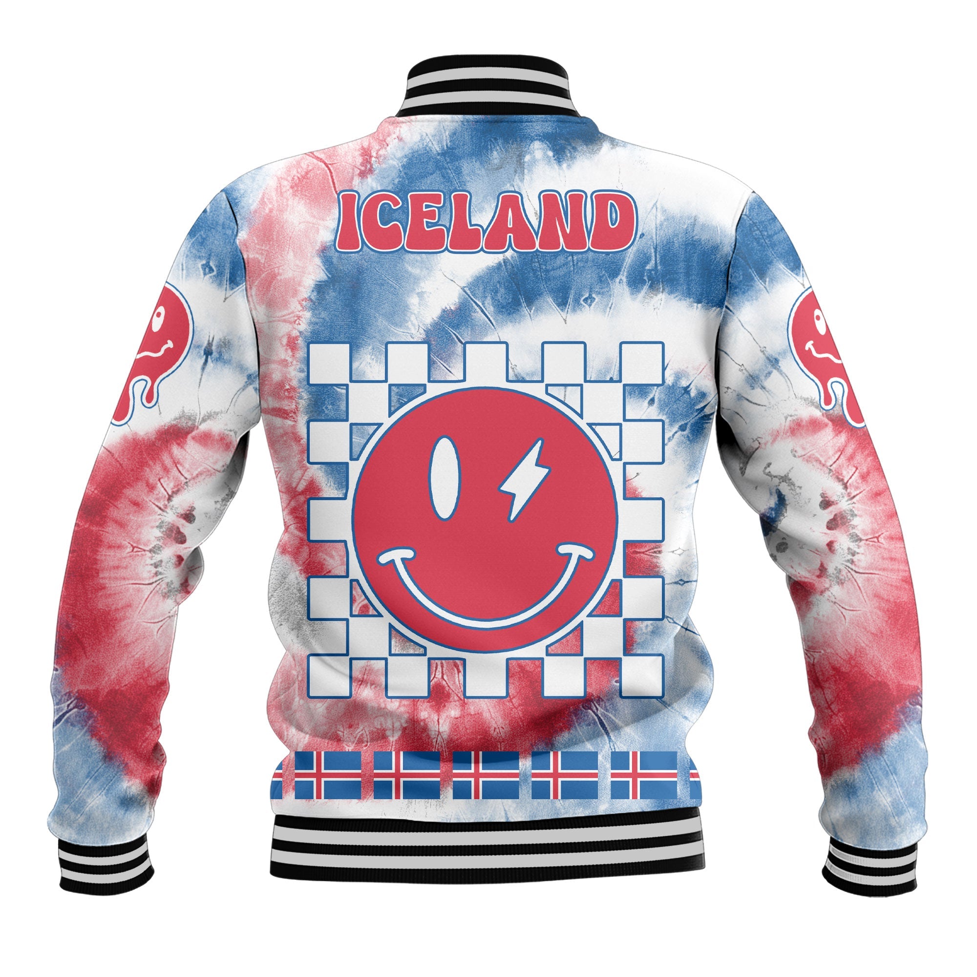 Iceland Baseball Jacket Custom Tie Dye Style 3