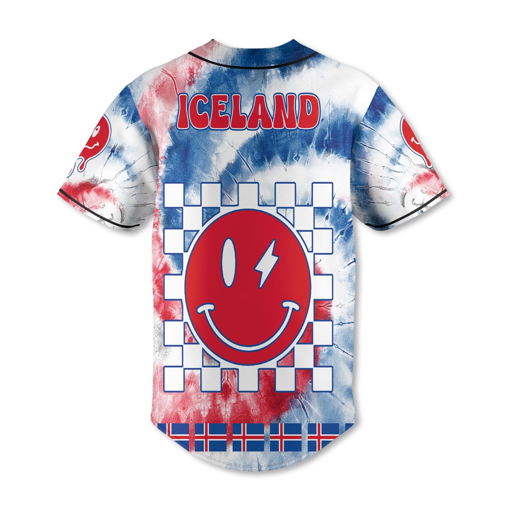 Iceland Baseball Jersey Custom Tie Dye Style 3