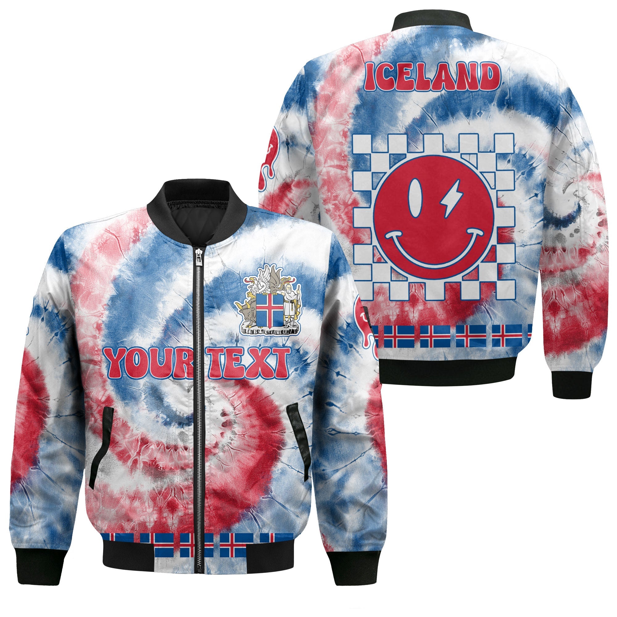 Iceland Bomber Jacket Custom Tie Dye Style 1