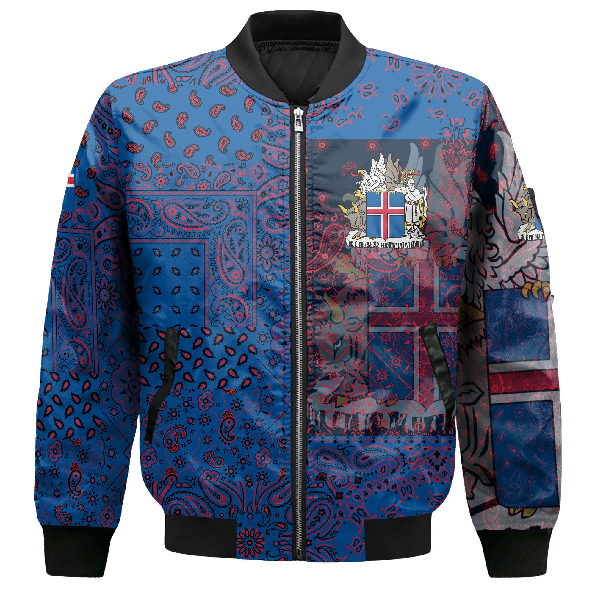 Iceland Bomber Jacket Paisley Flag And Skull Style 2