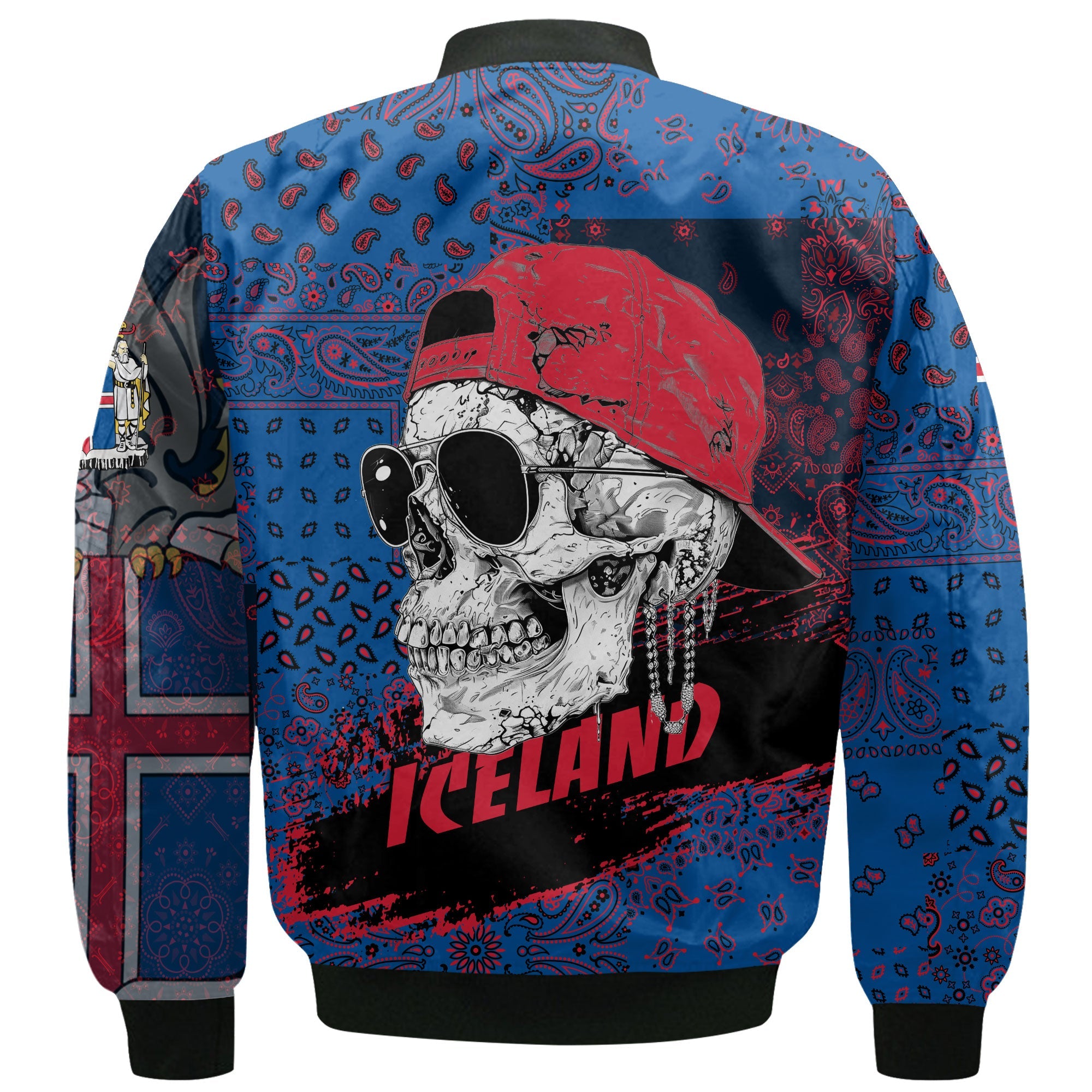 Iceland Bomber Jacket Paisley Flag And Skull Style 3