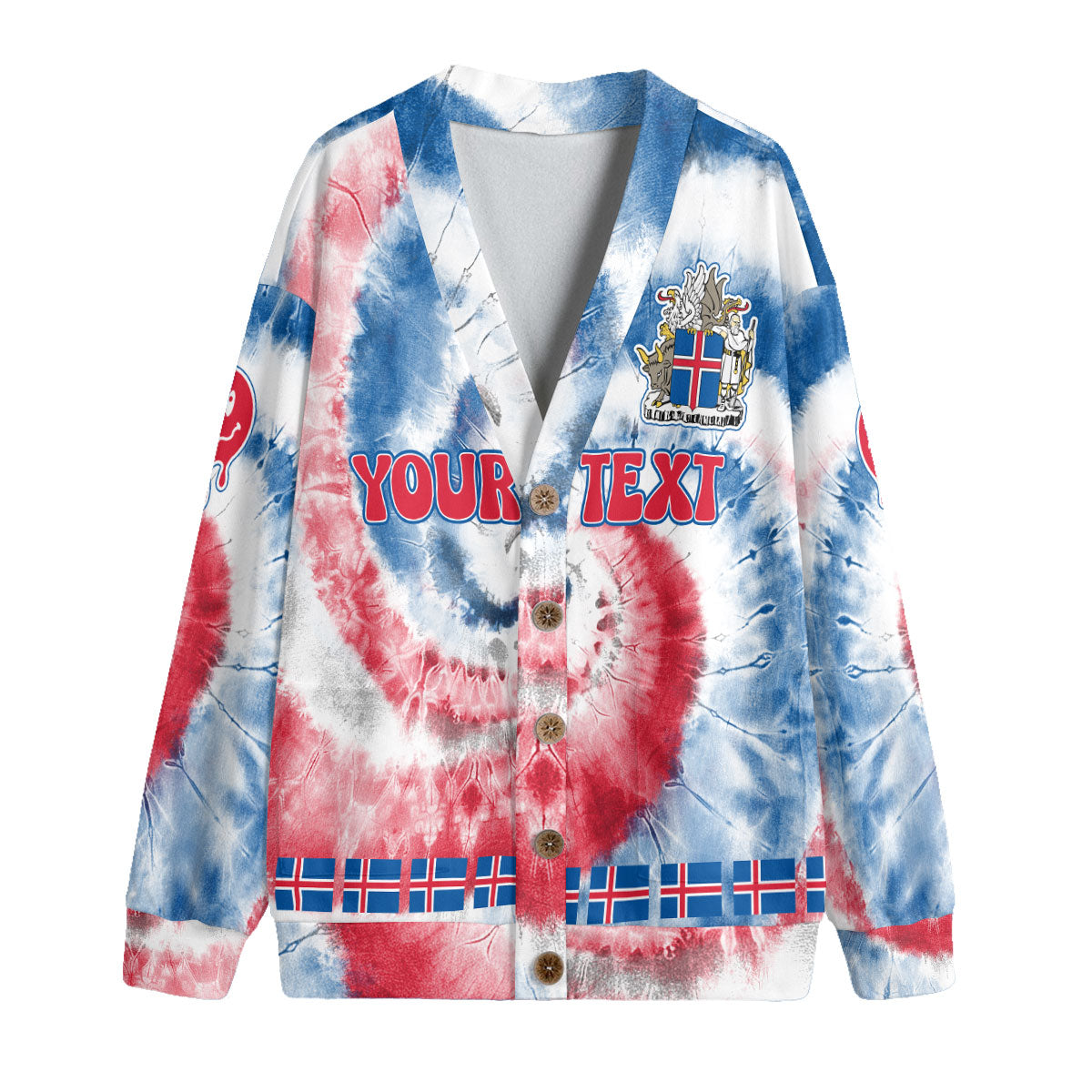 Iceland Fleece Cardigan Custom Tie Dye Style 4