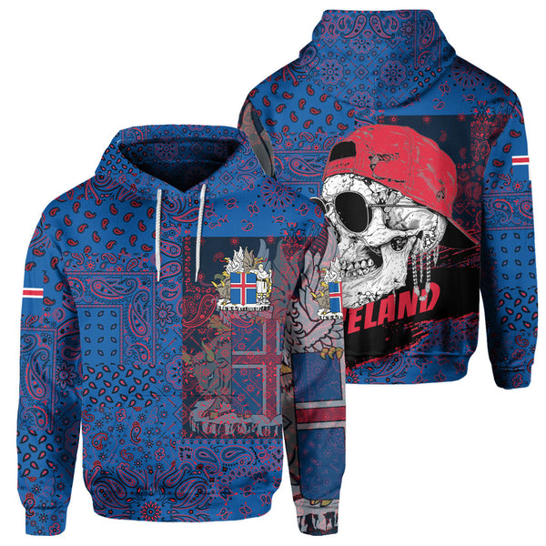 Iceland Hoodie Paisley Flag And Skull Style 1