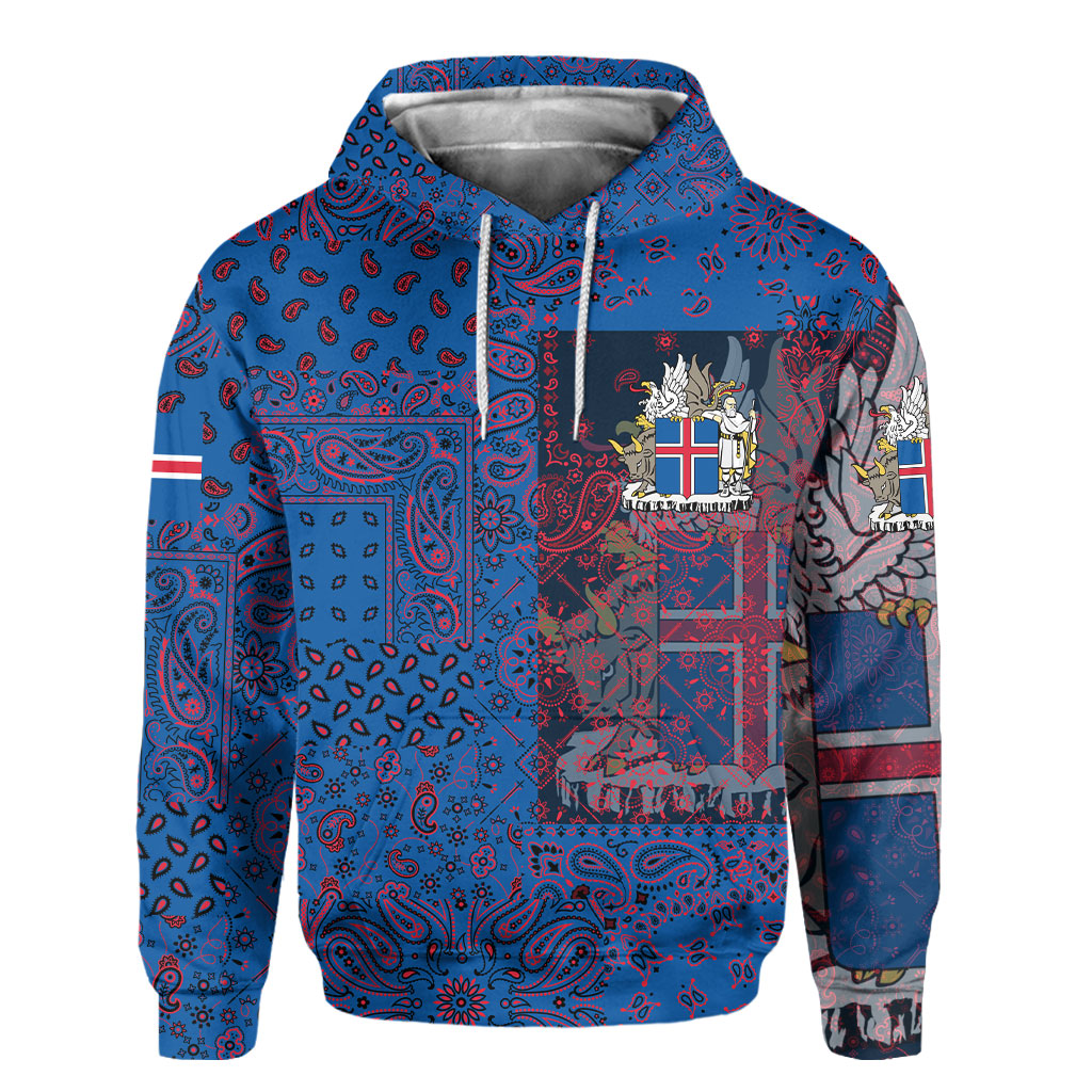 Iceland Hoodie Paisley Flag And Skull Style 2