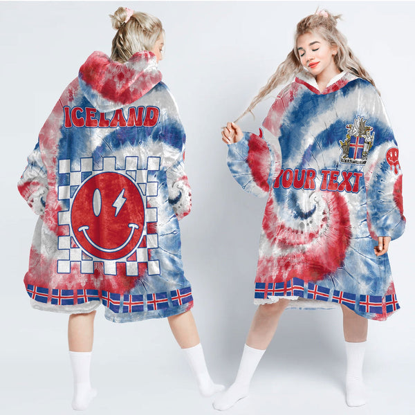 Iceland Hoodie Blanket Custom Tie Dye Style 1