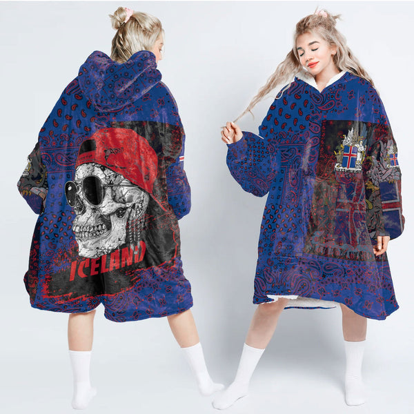 Iceland Hoodie Blanket Paisley Flag And Skull Style 1