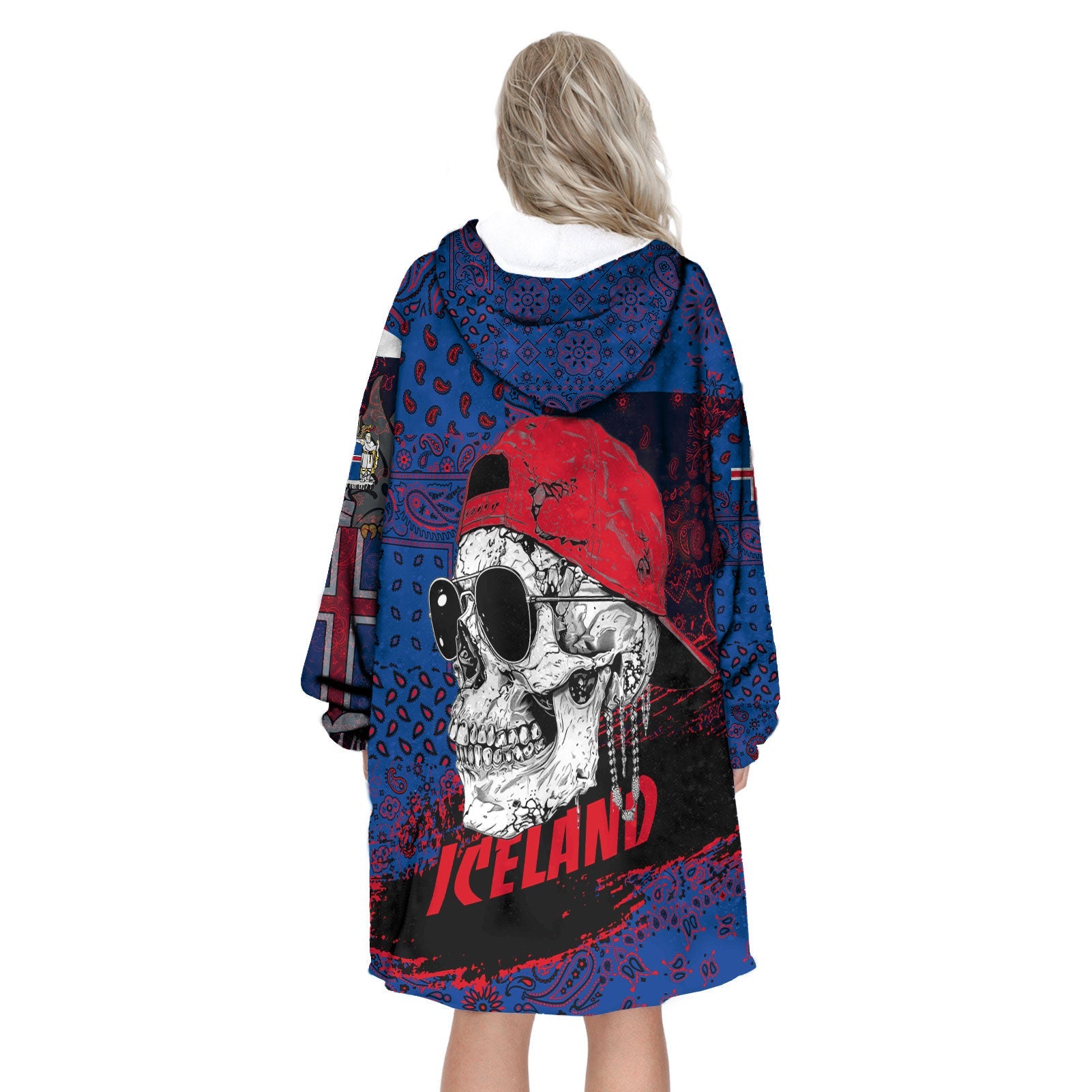 Iceland Hoodie Blanket Paisley Flag And Skull Style 3