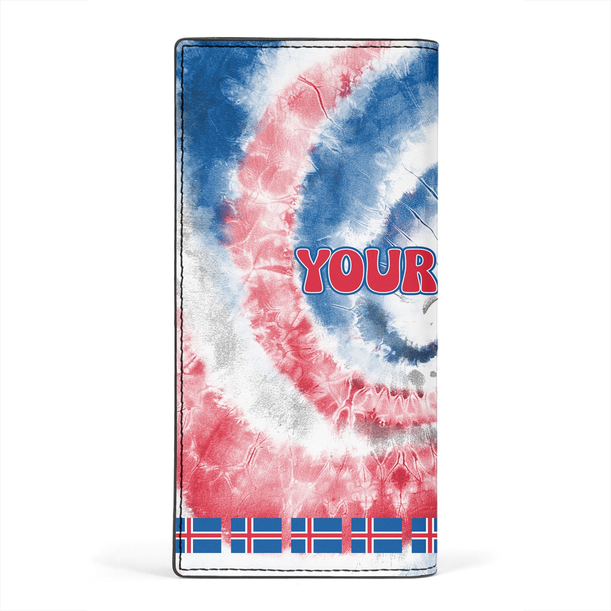 Iceland Leather Wallet Custom Tie Dye Style 2