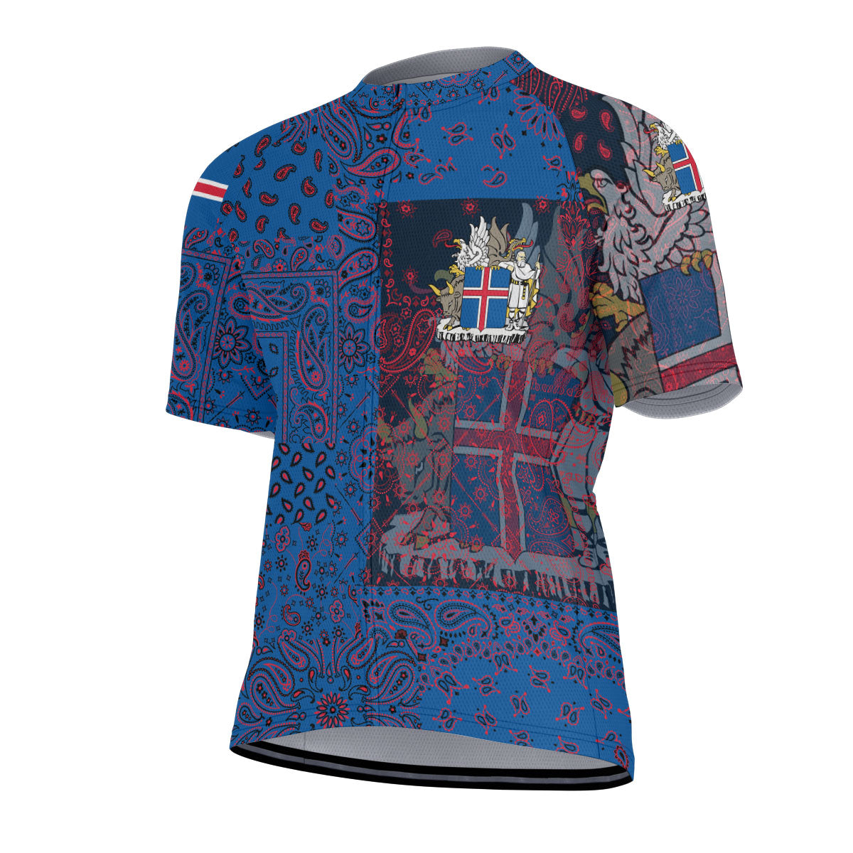 Iceland Men Cycling Jersey Paisley Flag And Skull Style 2