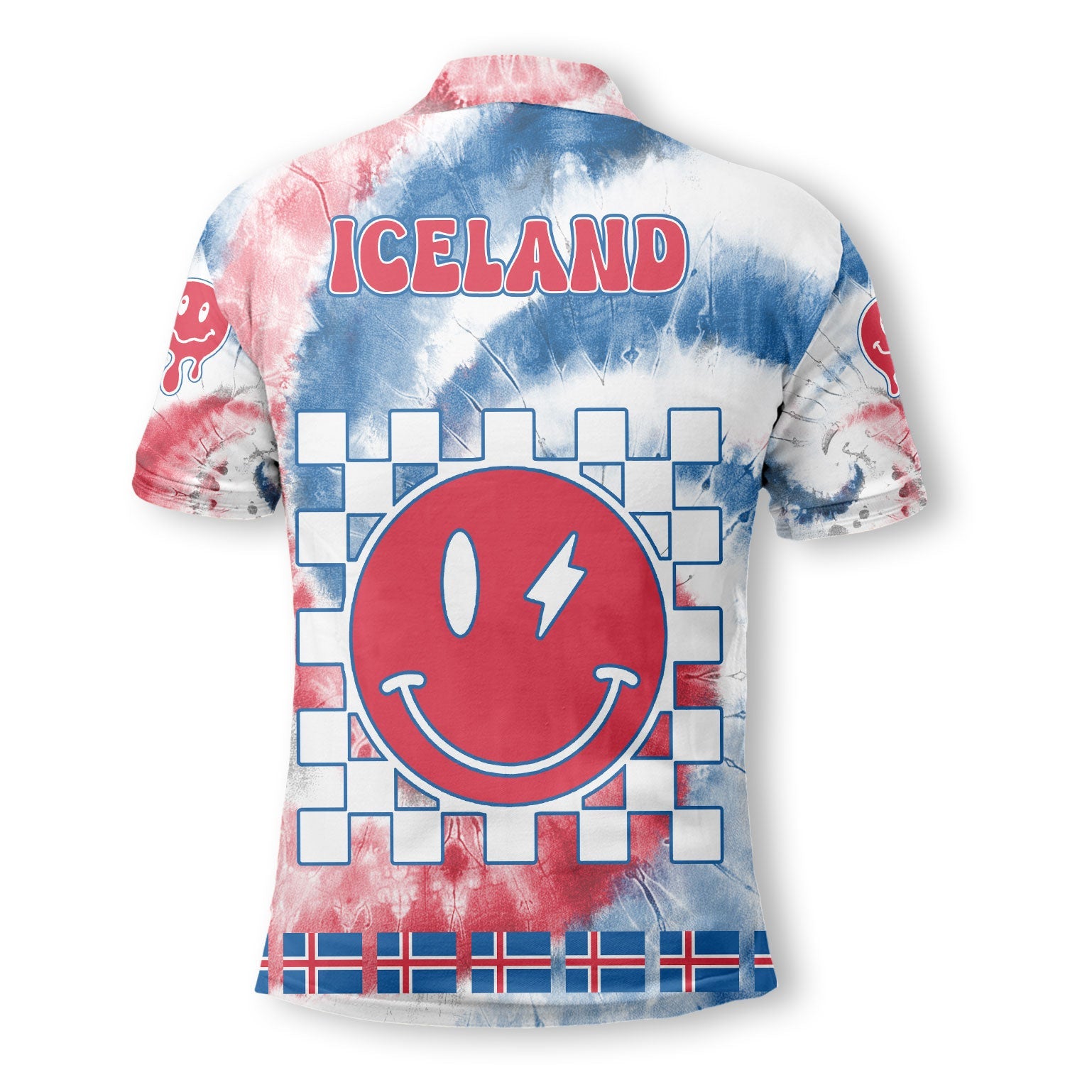 Iceland Polo Shirt Custom Tie Dye Style 3