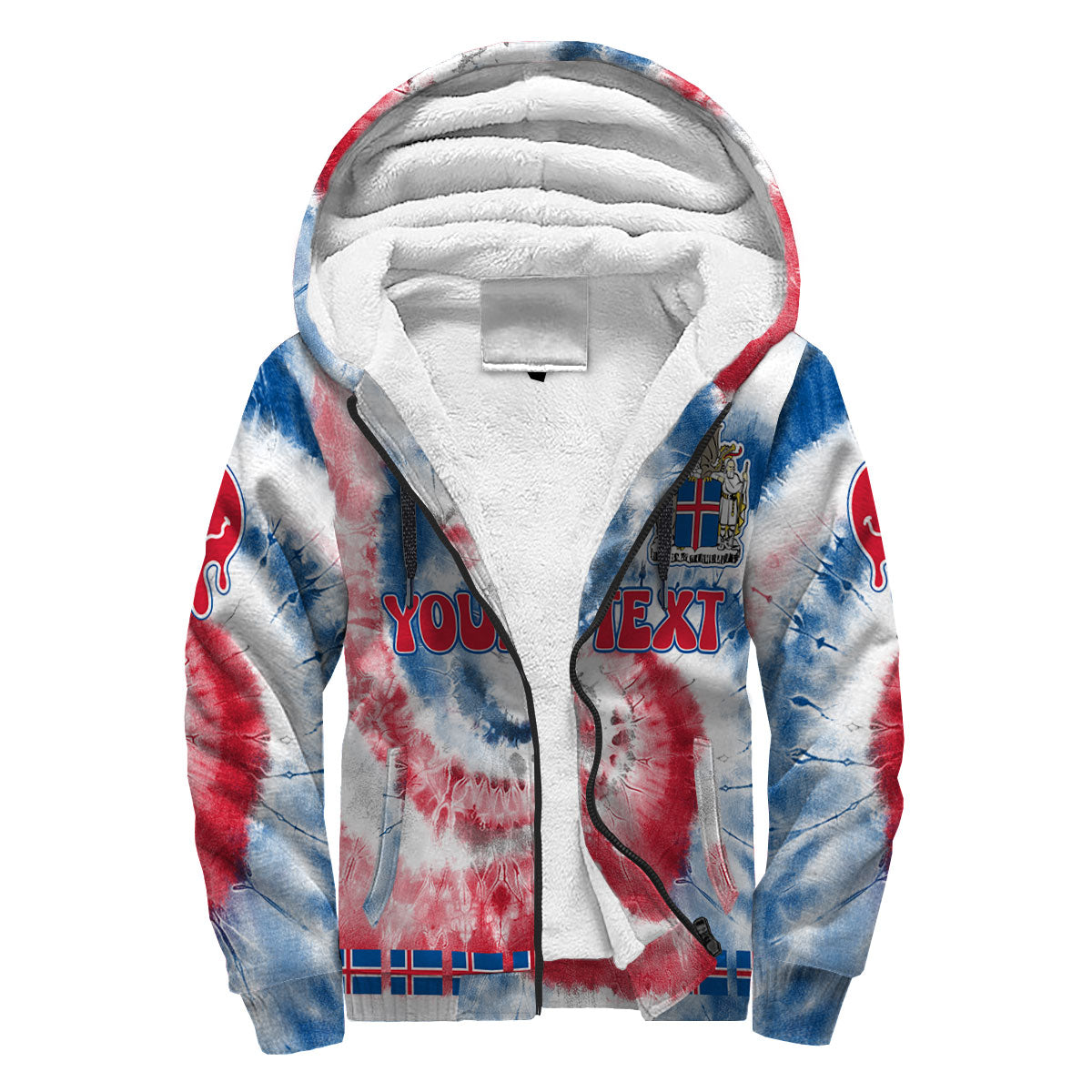 Iceland Sherpa Hoodie Custom Tie Dye Style 3