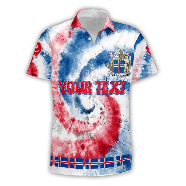 Iceland Short Sleeve Shirt Custom Tie Dye Style 1