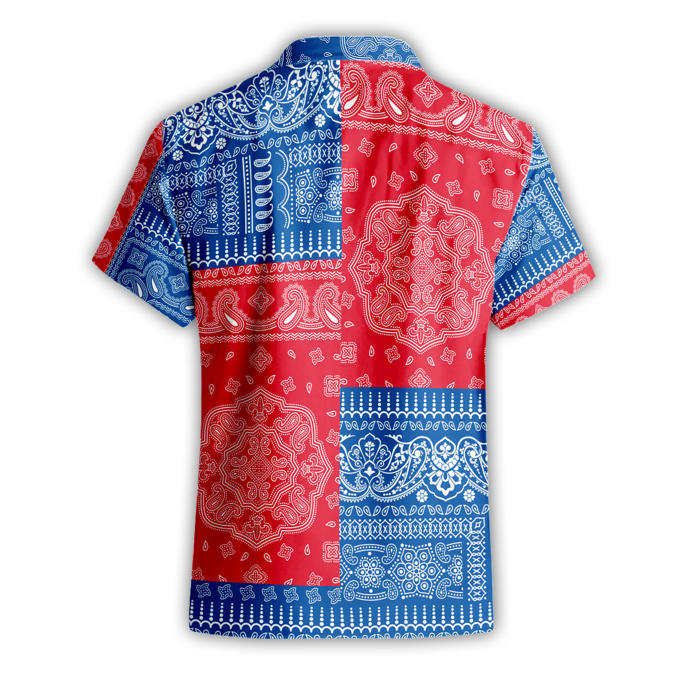 Iceland Short Sleeve Shirt Flag And Paisley Basic Style 3