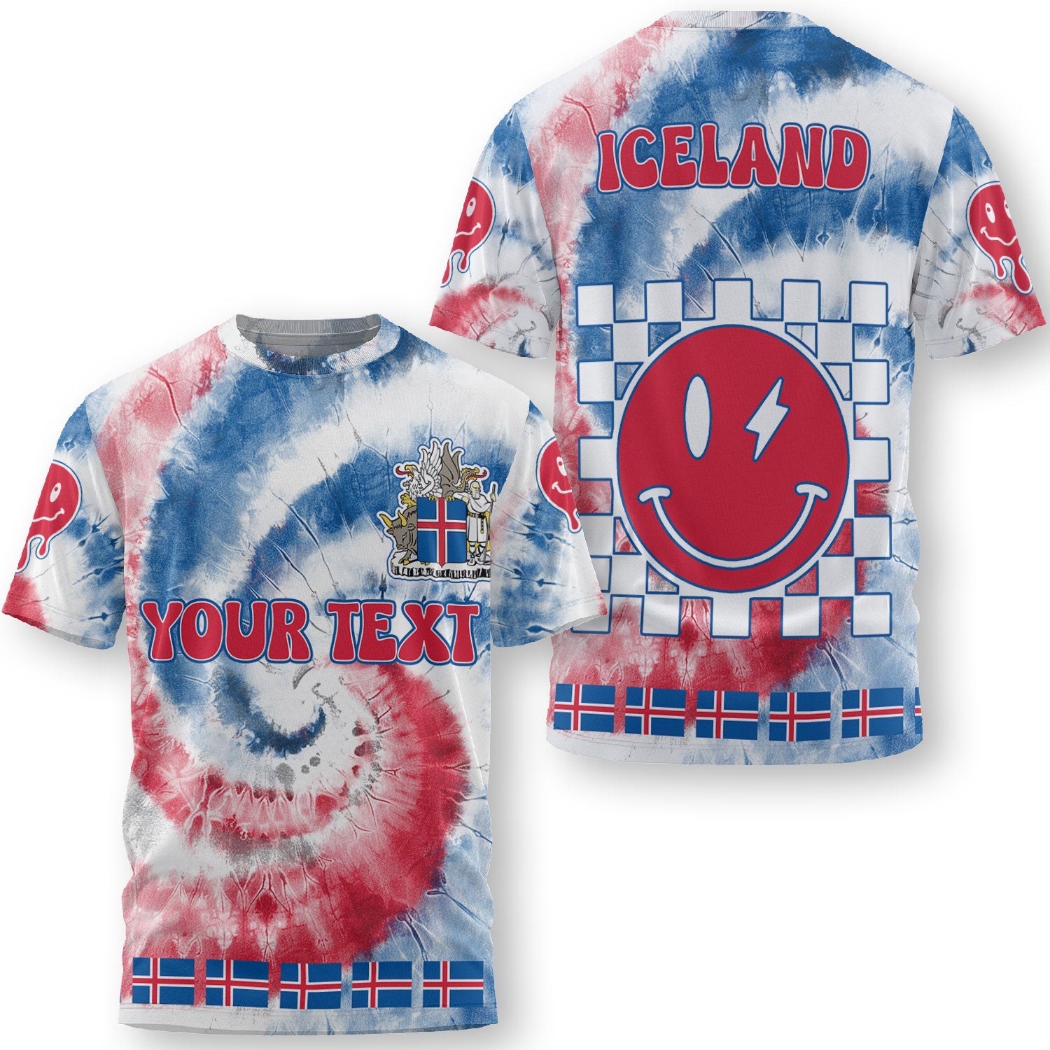 Iceland T Shirt Custom Tie Dye Style 3