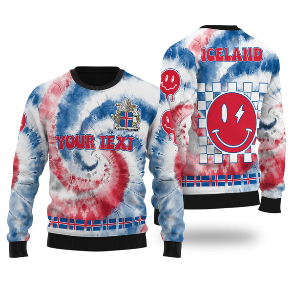 Iceland Ugly Sweater Custom Tie Dye Style 1