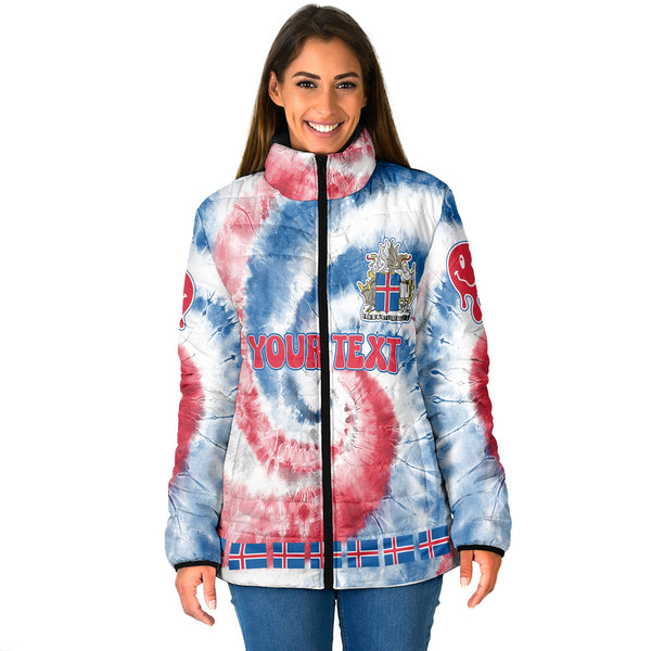 Iceland Women Padded Jacket Custom Tie Dye Style 1