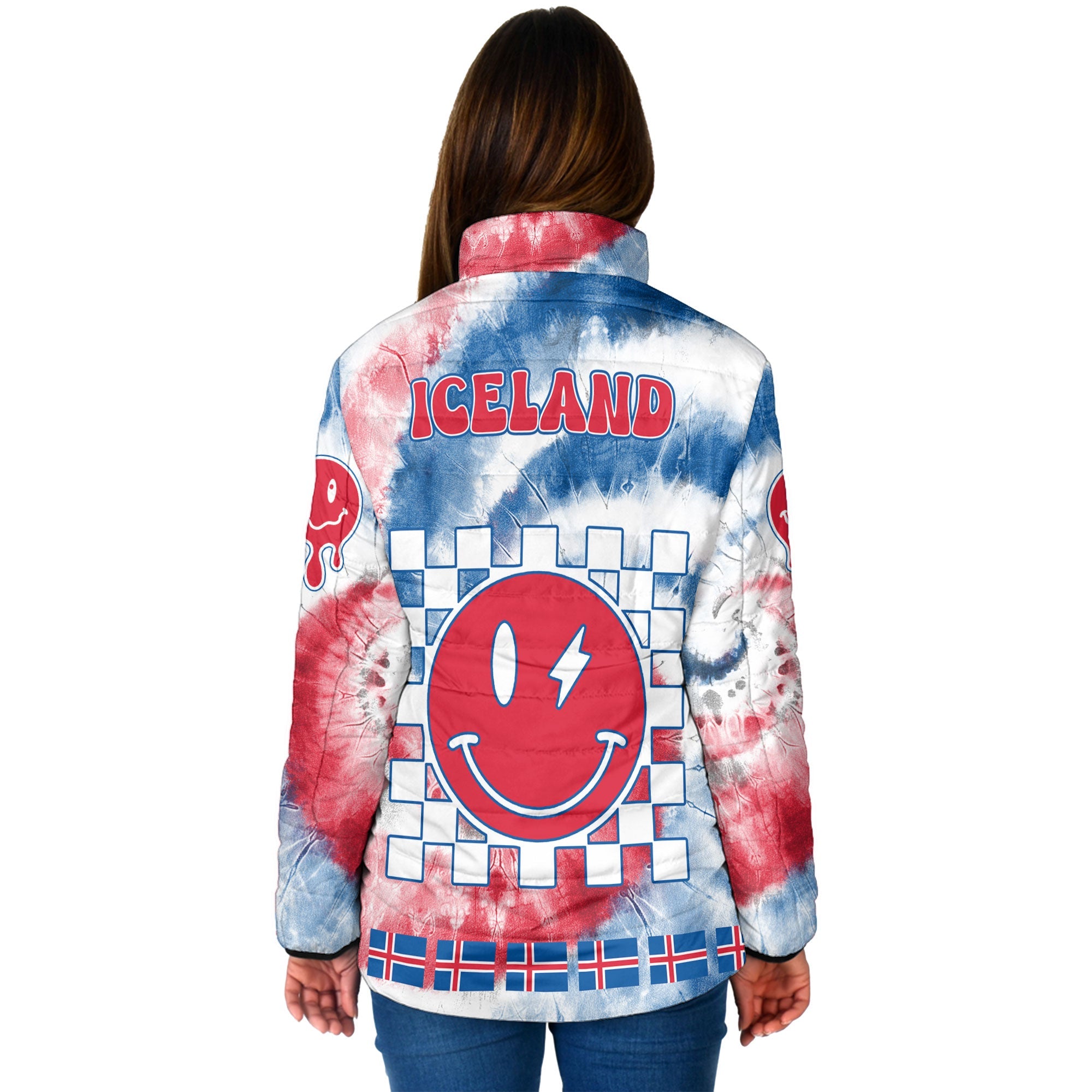 Iceland Women Padded Jacket Custom Tie Dye Style 2