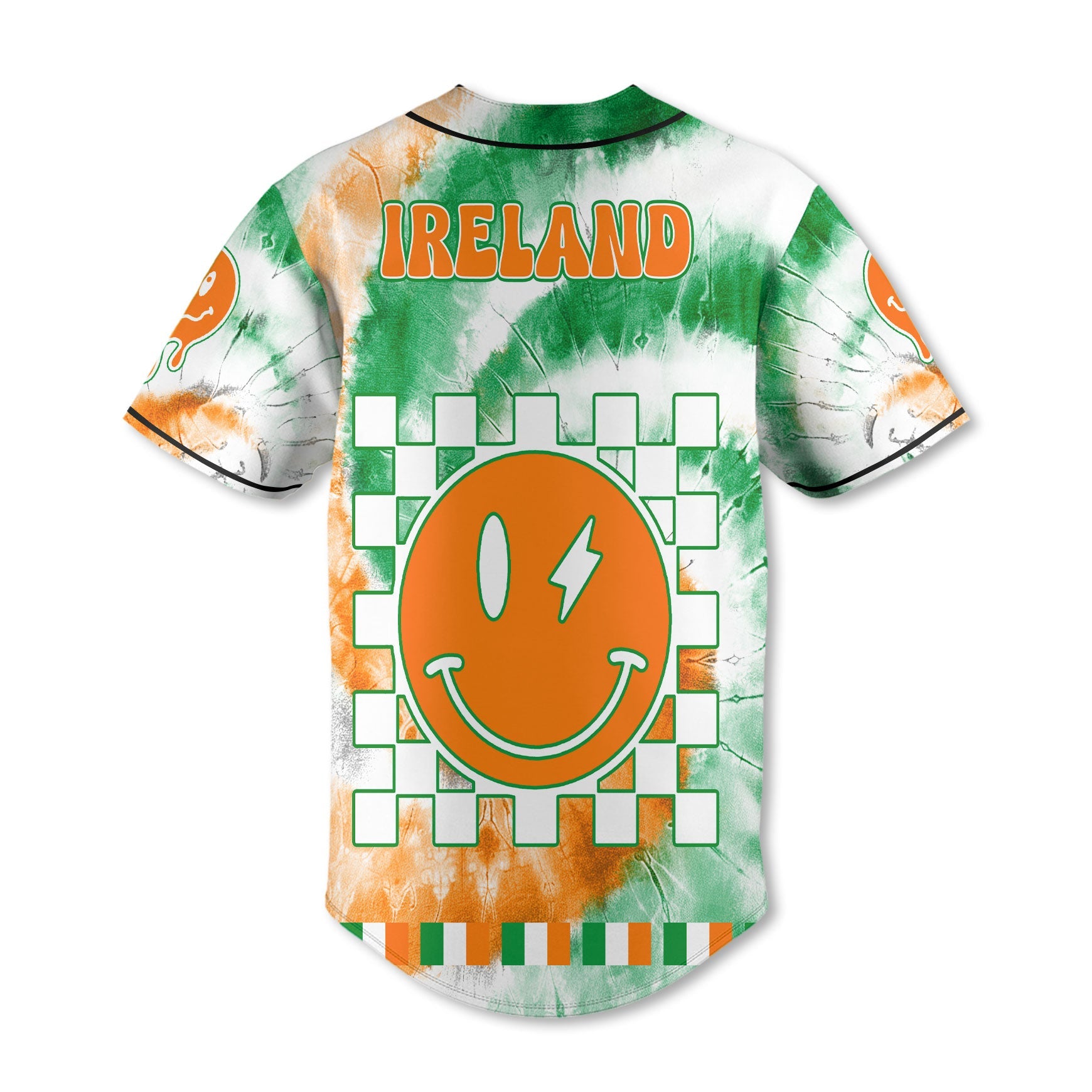 Ireland Baseball Jersey Custom Tie Dye Style 3