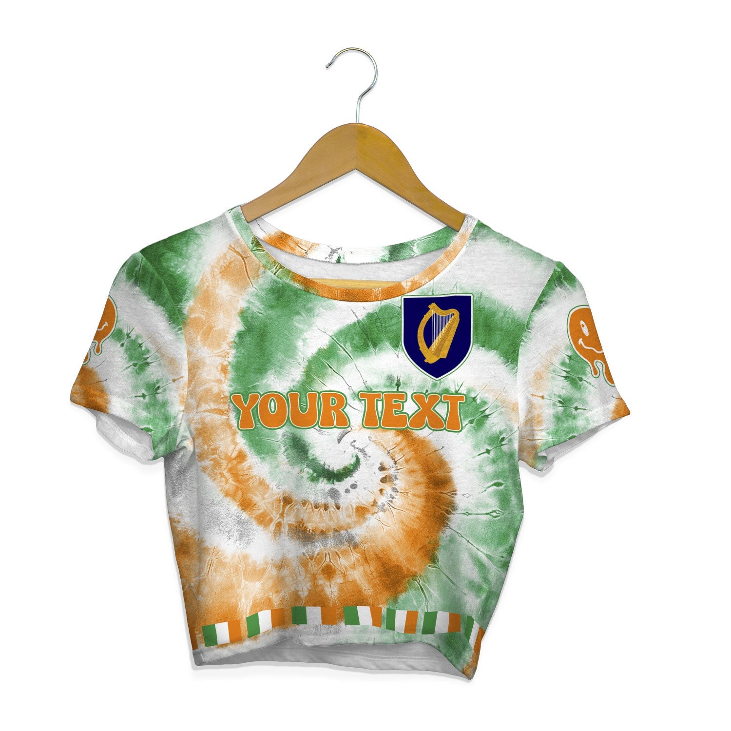 Ireland Croptop T Shirt Custom Tie Dye Style 1