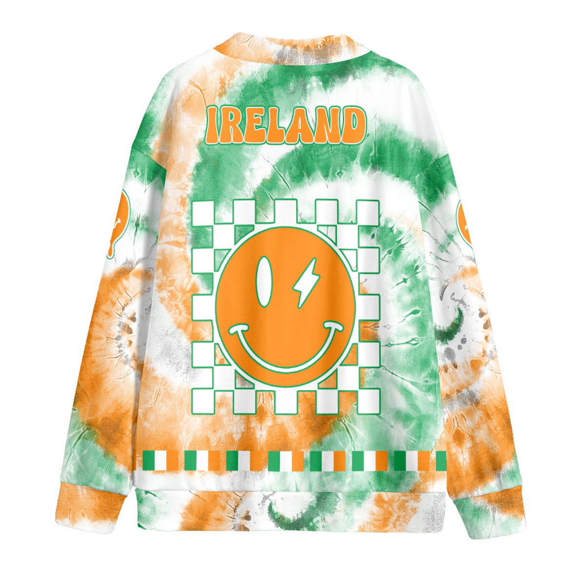 Ireland Fleece Cardigan Custom Tie Dye Style 2