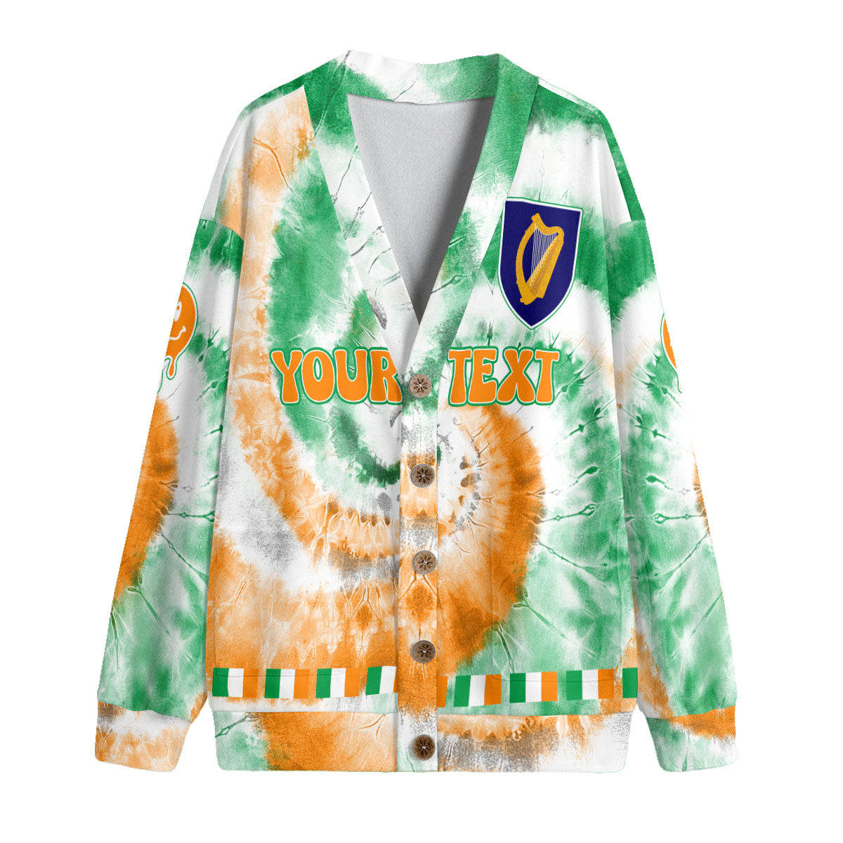 Ireland Fleece Cardigan Custom Tie Dye Style 4