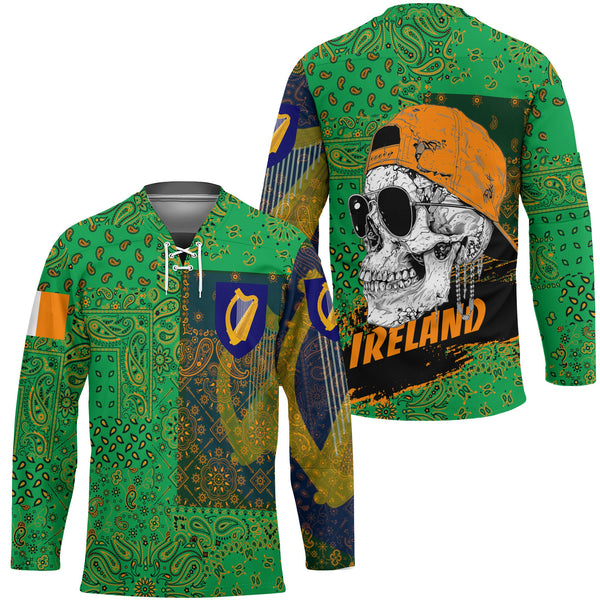 Ireland Hockey Jersey Paisley Flag And Skull Style 1