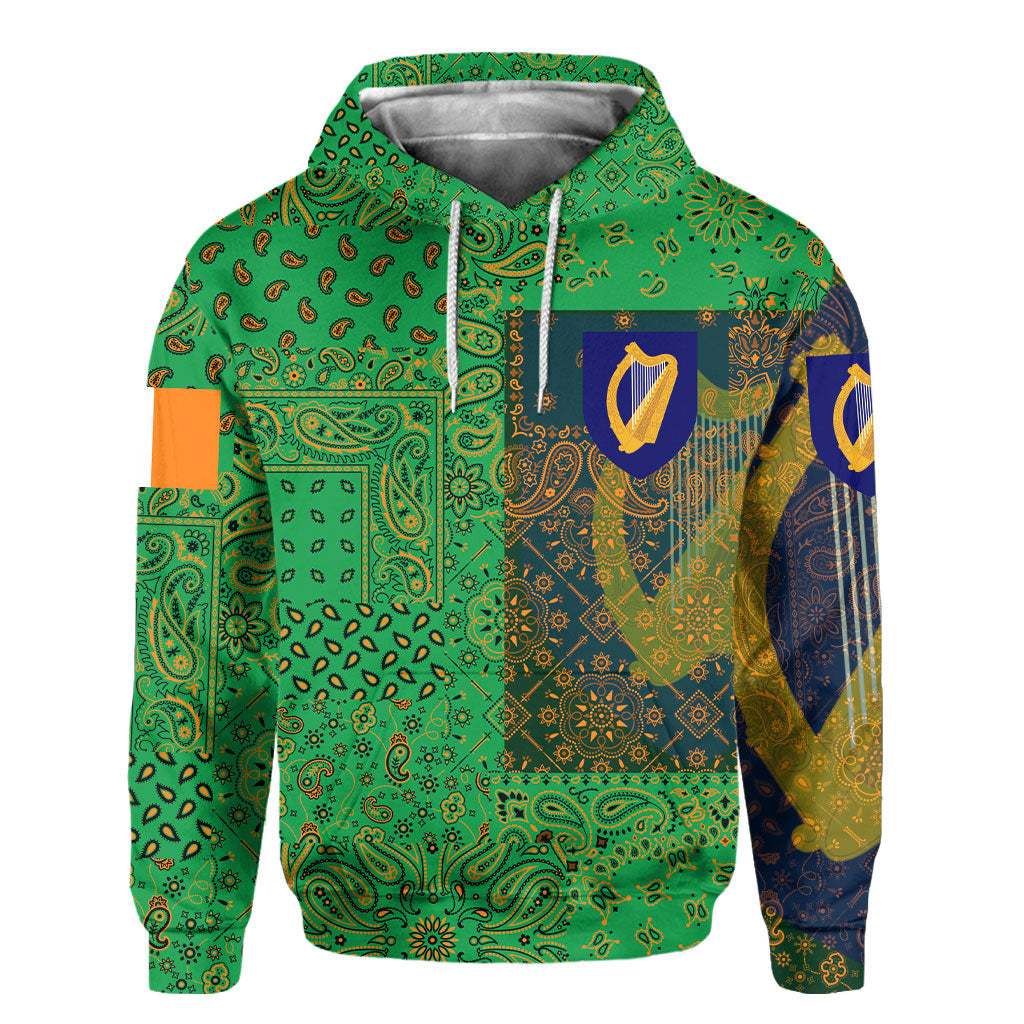 Ireland Hoodie Paisley Flag And Skull Style 2