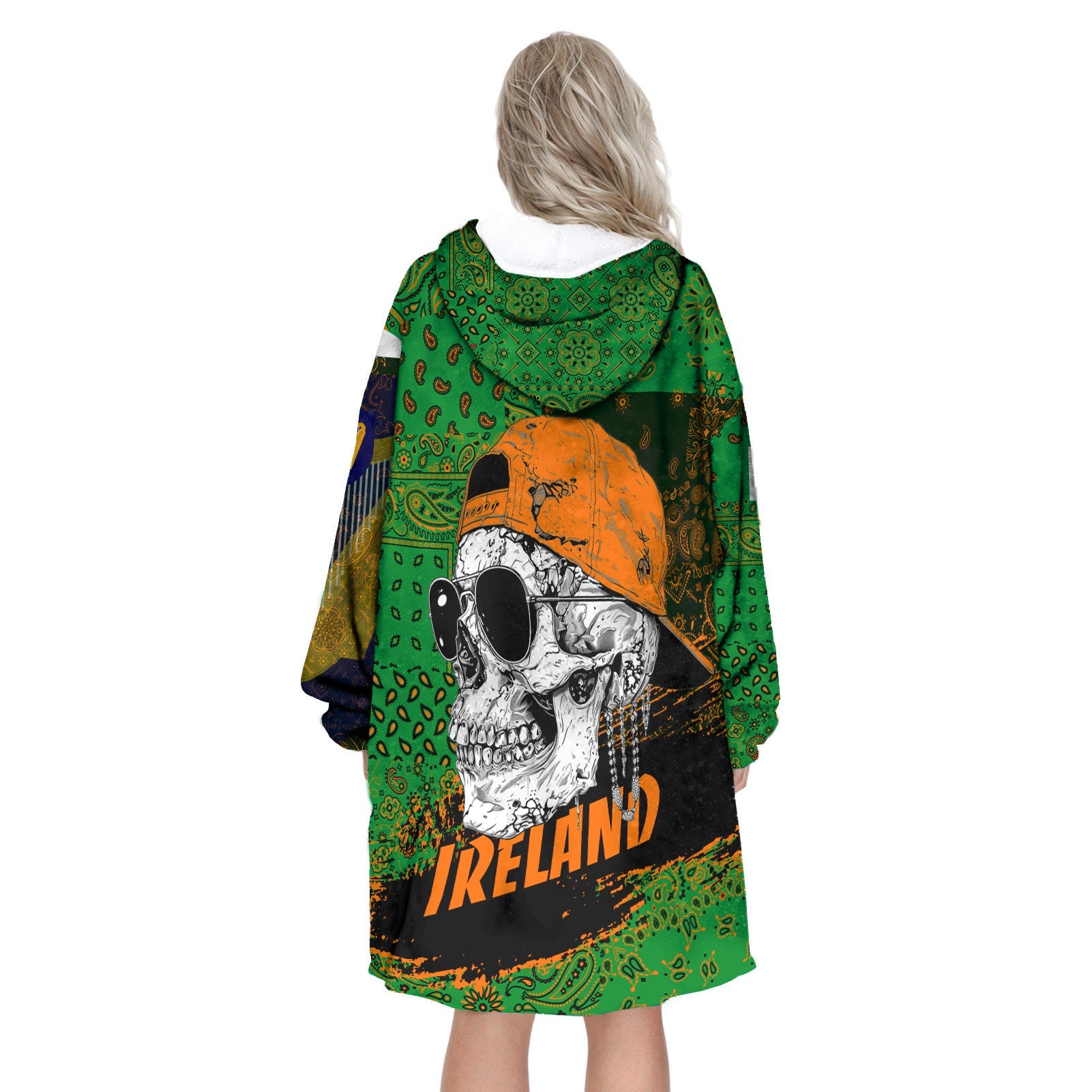 Ireland Hoodie Blanket Paisley Flag And Skull Style 3