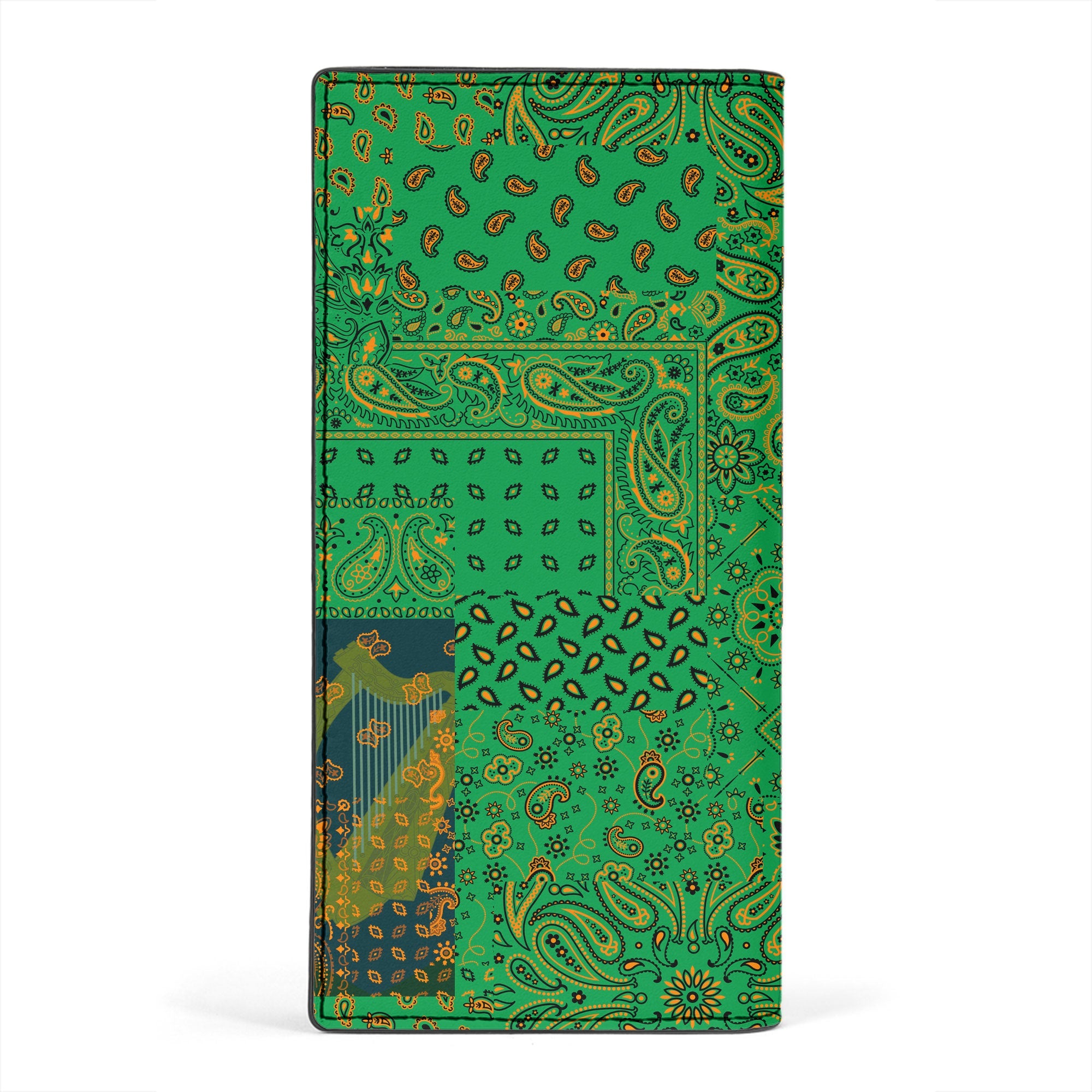 Ireland Leather Wallet Paisley Flag And Skull Style 2