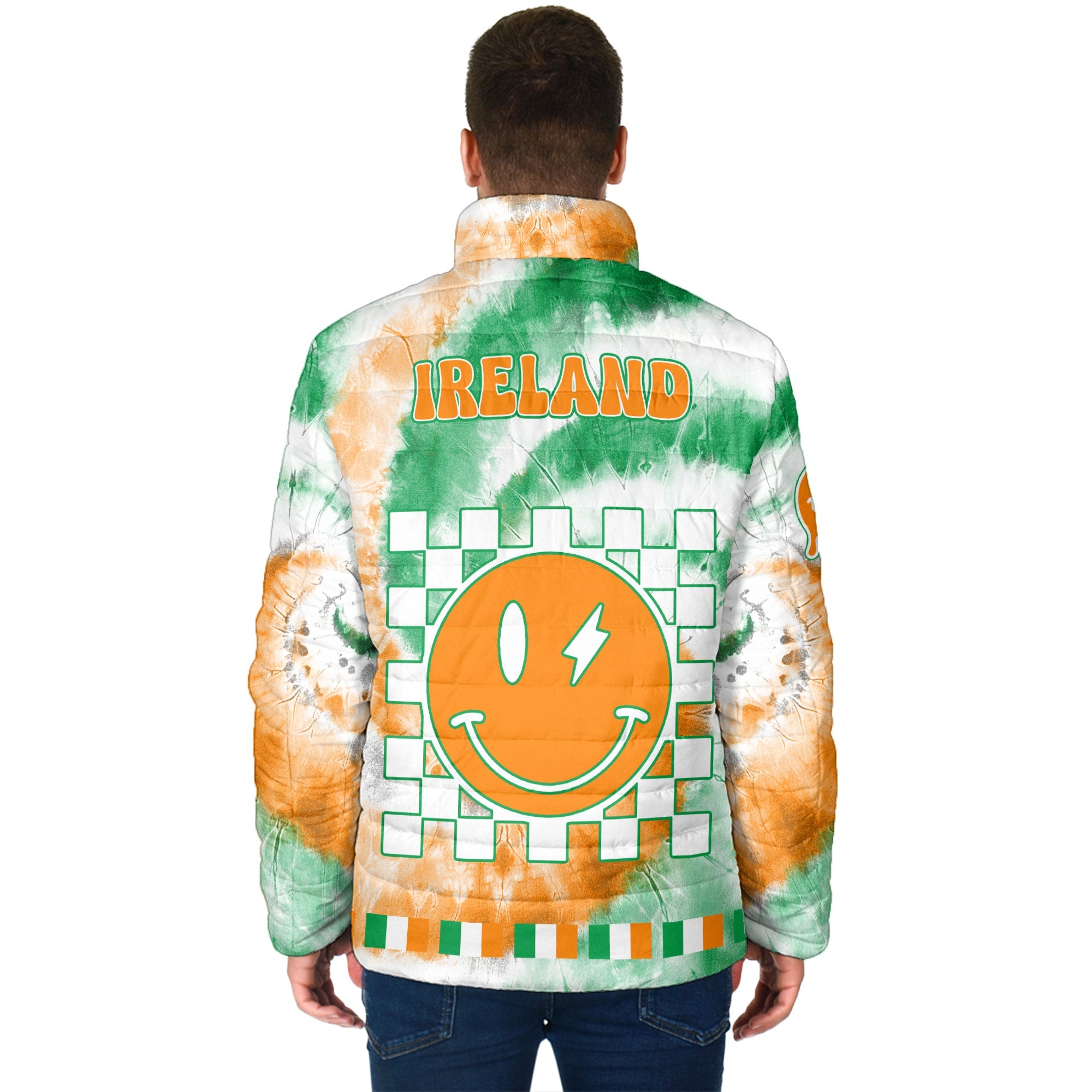 Ireland Men Padded Jacket Custom Tie Dye Style 2