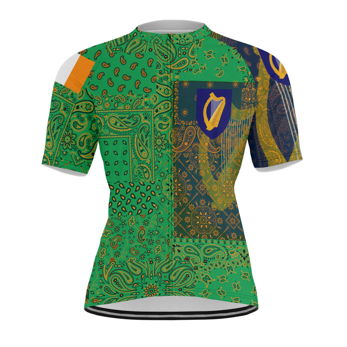 Ireland Men Cycling Jersey Paisley Flag And Skull Style 1