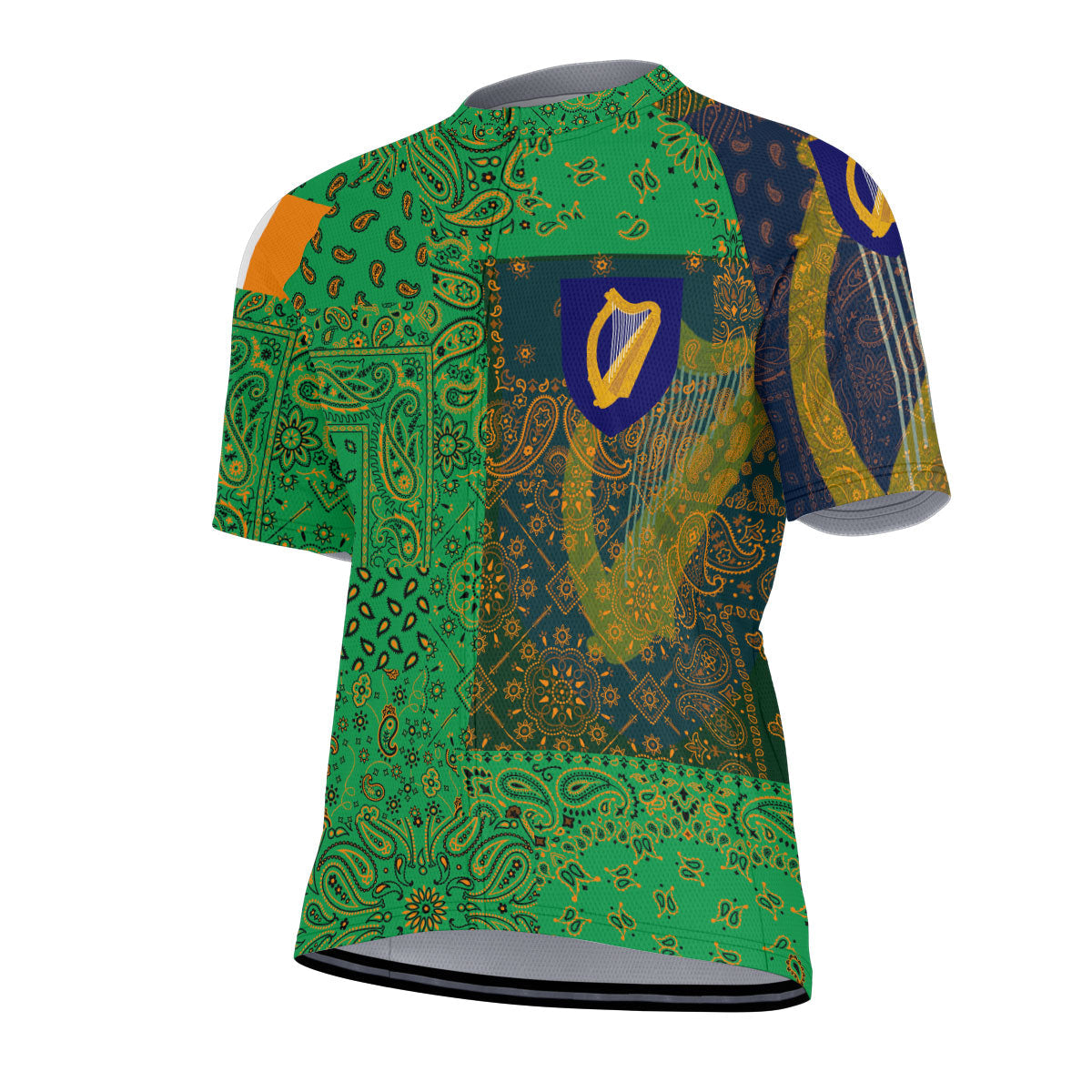 Ireland Men Cycling Jersey Paisley Flag And Skull Style 2