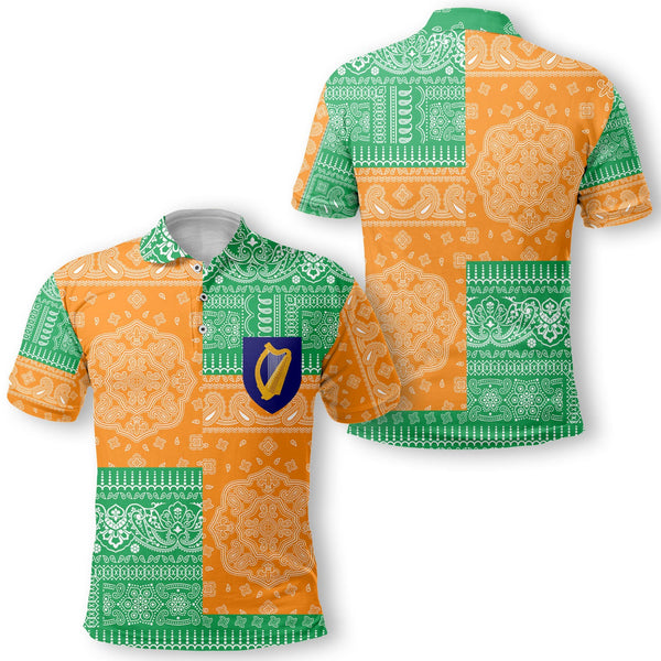 Ireland Polo Shirt Flag And Paisley Basic Style 1