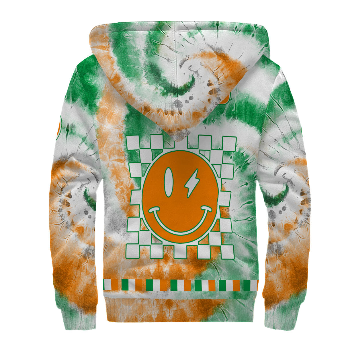 Ireland Sherpa Hoodie Custom Tie Dye Style 2