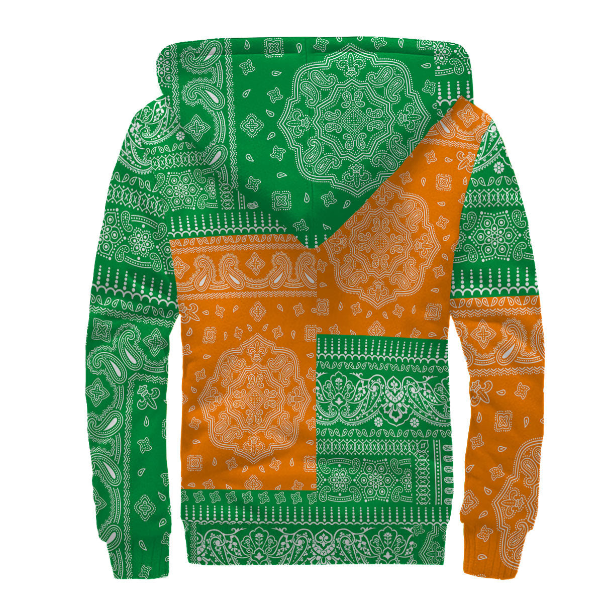 Ireland Sherpa Hoodie Flag And Paisley Basic Style 2