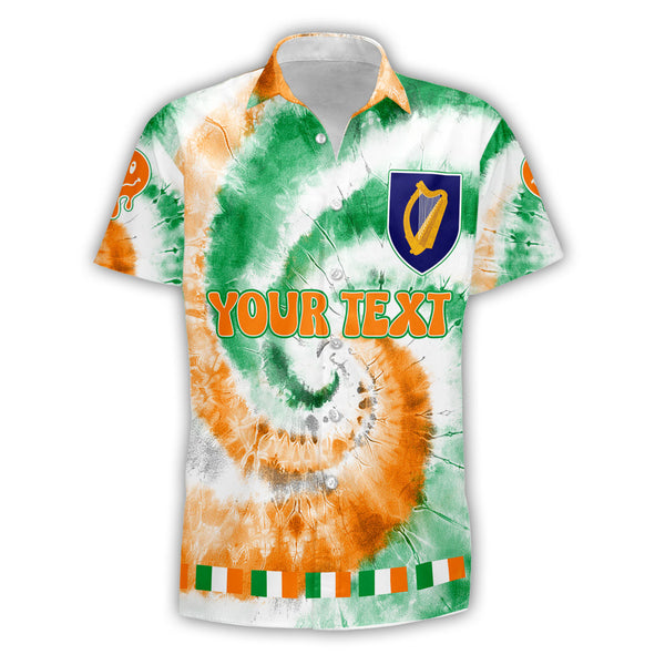 Ireland Short Sleeve Shirt Custom Tie Dye Style 1