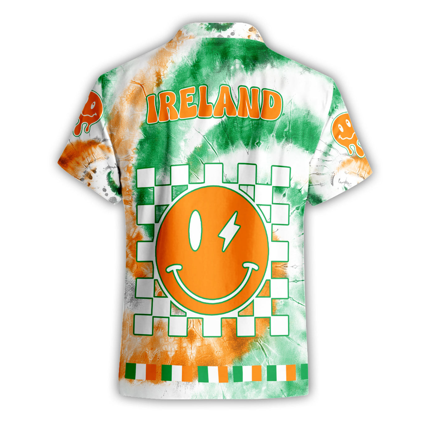 Ireland Short Sleeve Shirt Custom Tie Dye Style 2